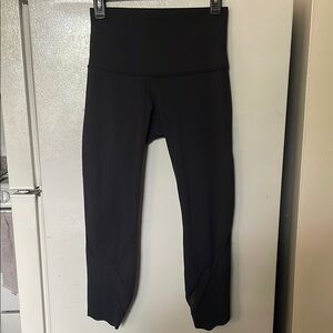 Lululemon Black High Waist or Fold Over‎ Leggings No Size Dot 23”